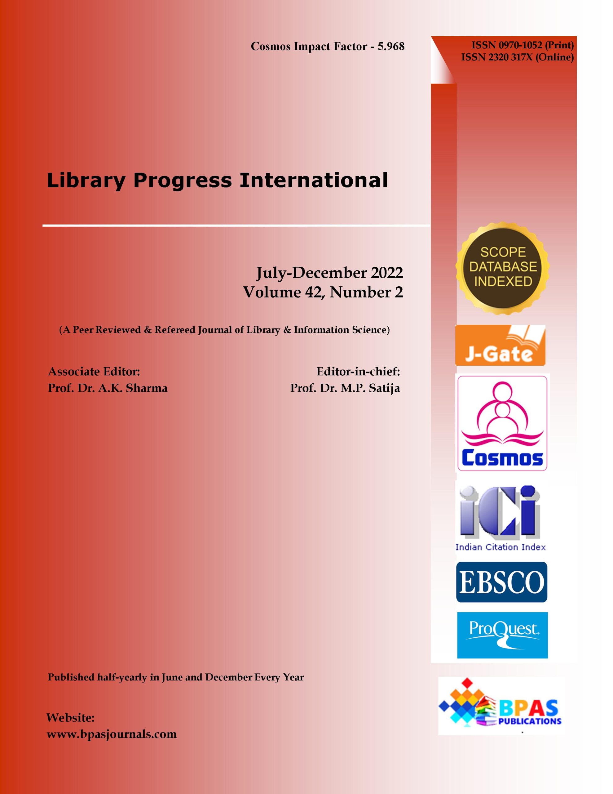 Front cover of Library Progress DEC 2022