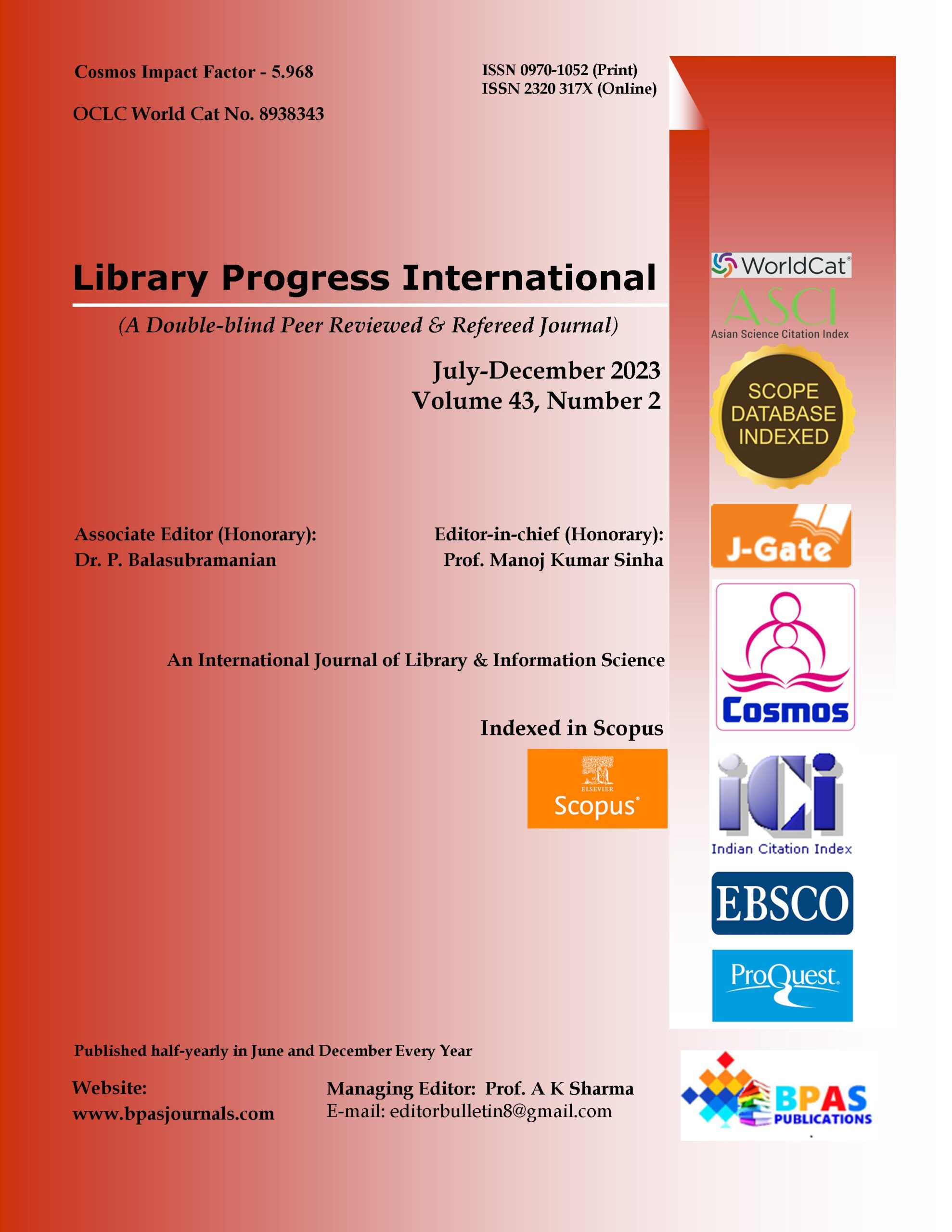 Front cover of Library Progress DEC 2023